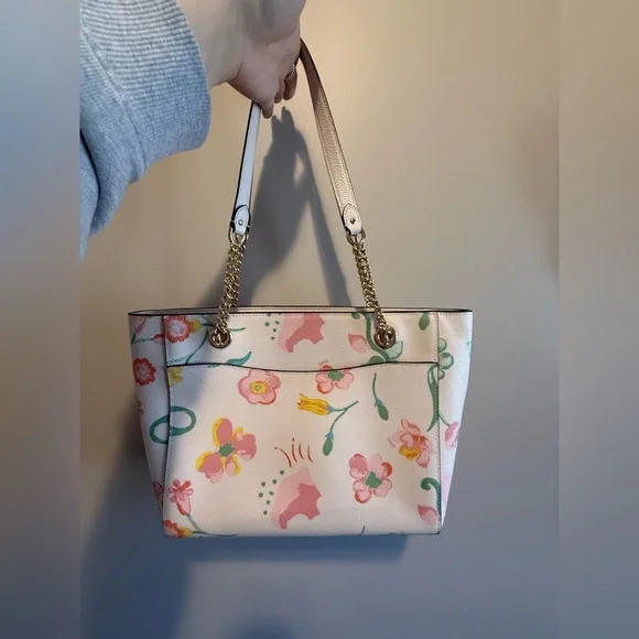 Coach Floral White Tote Bag NEW - Picture 2 of 4